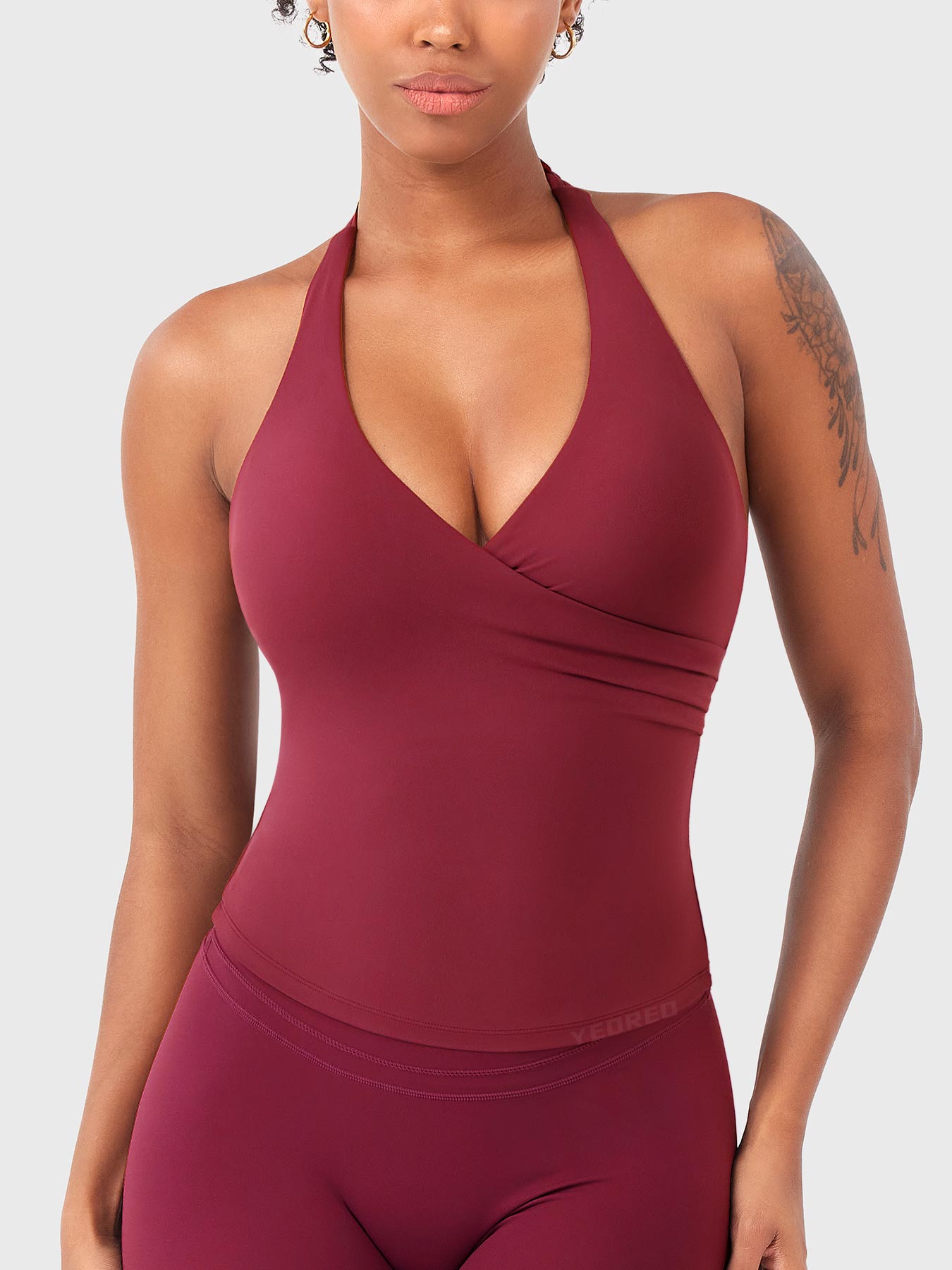Velouré Elevine V Neck Halter Tank