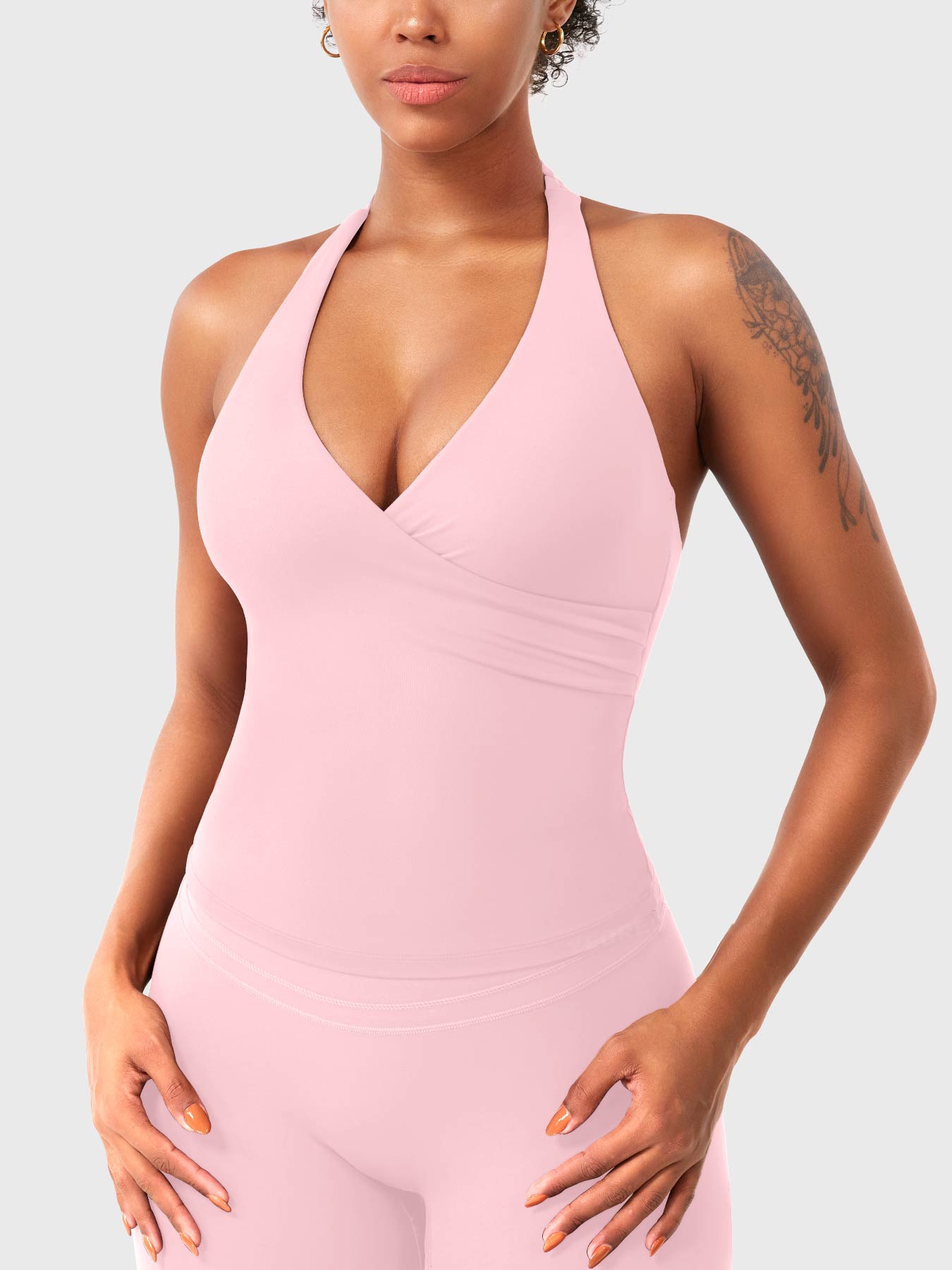 Velouré Elevine V Neck Halter Tank