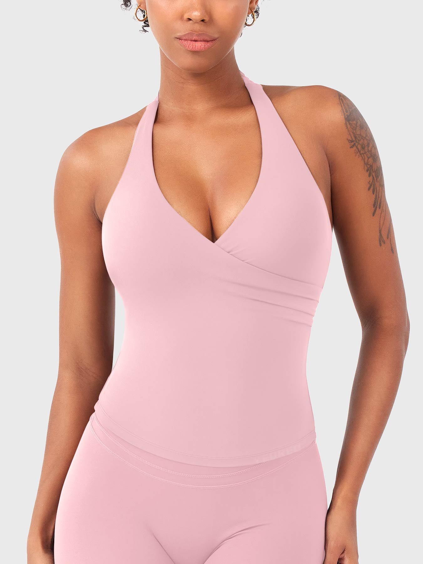 Velouré Elevine V Neck Halter Tank