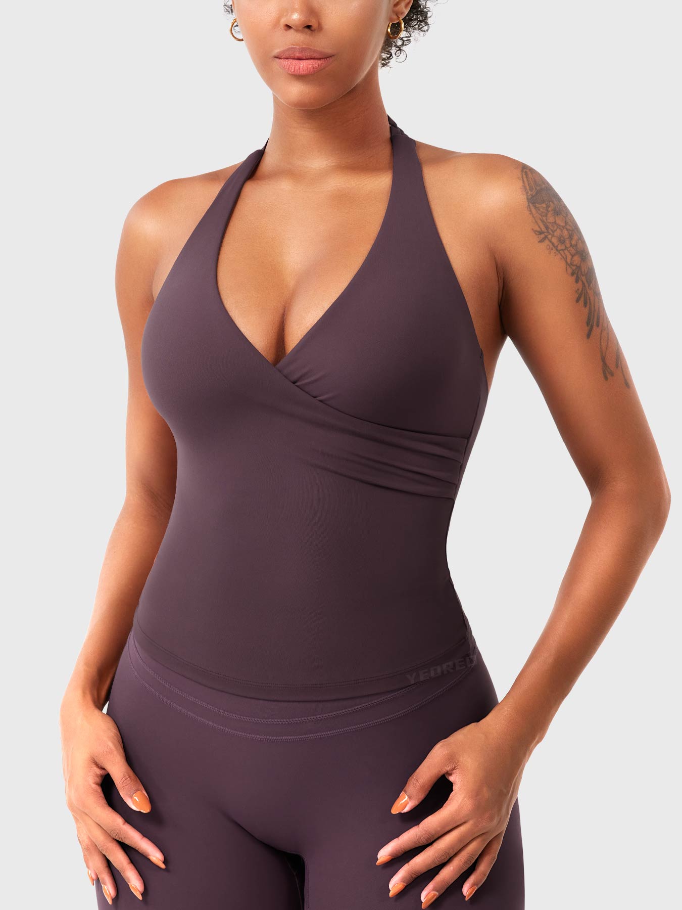 Velouré Elevine V Neck Halter Tank