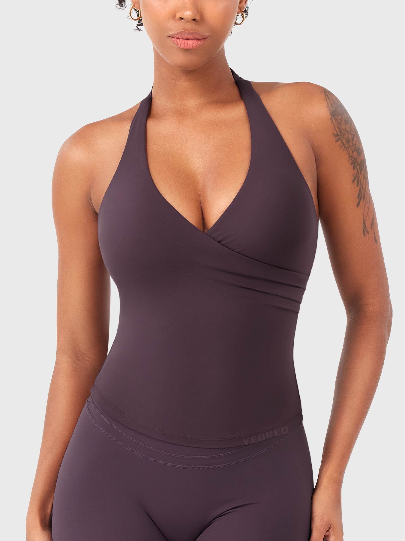 Velouré Elevine V Neck Halter Tank