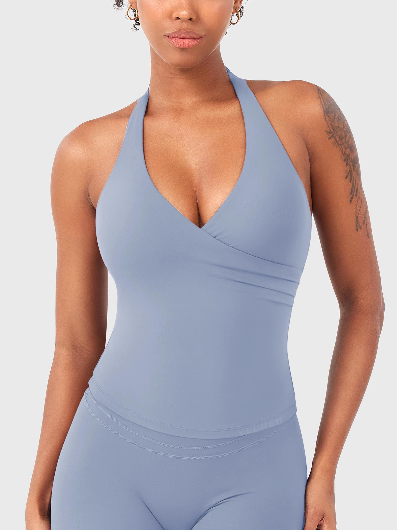 Velouré Elevine V Neck Halter Tank