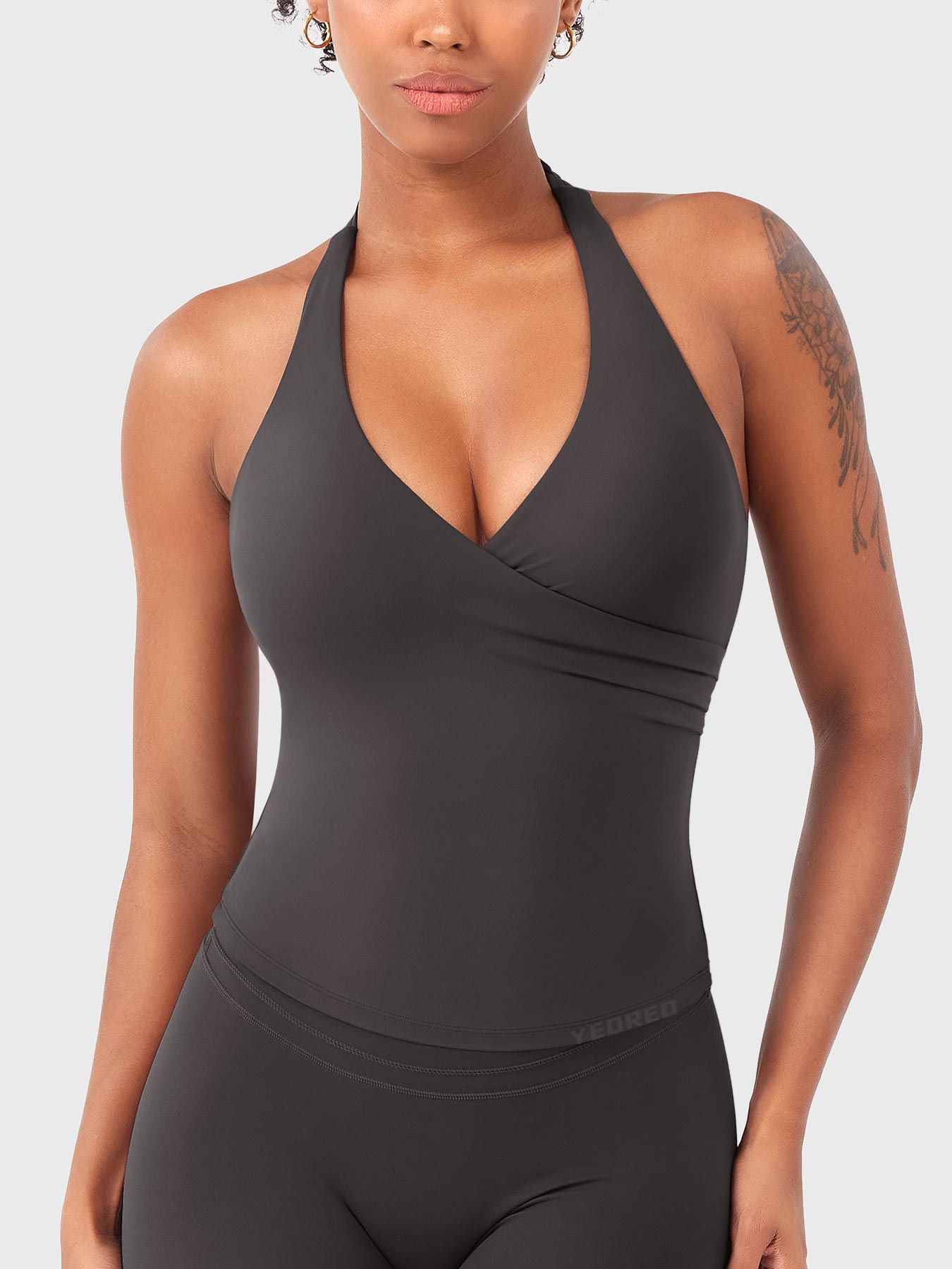 Velouré Elevine V Neck Halter Tank